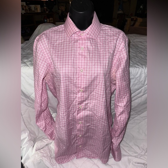 Egara Slim Fit Gingham Button Up Dress Shirt - Picture 1 of 10